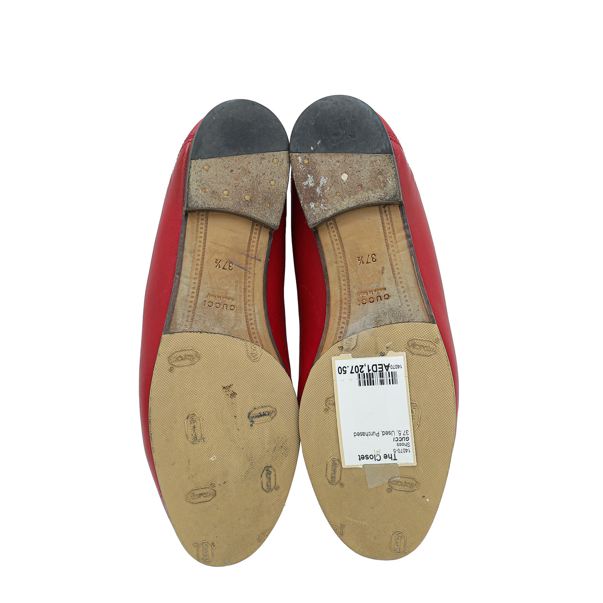 Gucci Red Horsebit Loafer 37.5