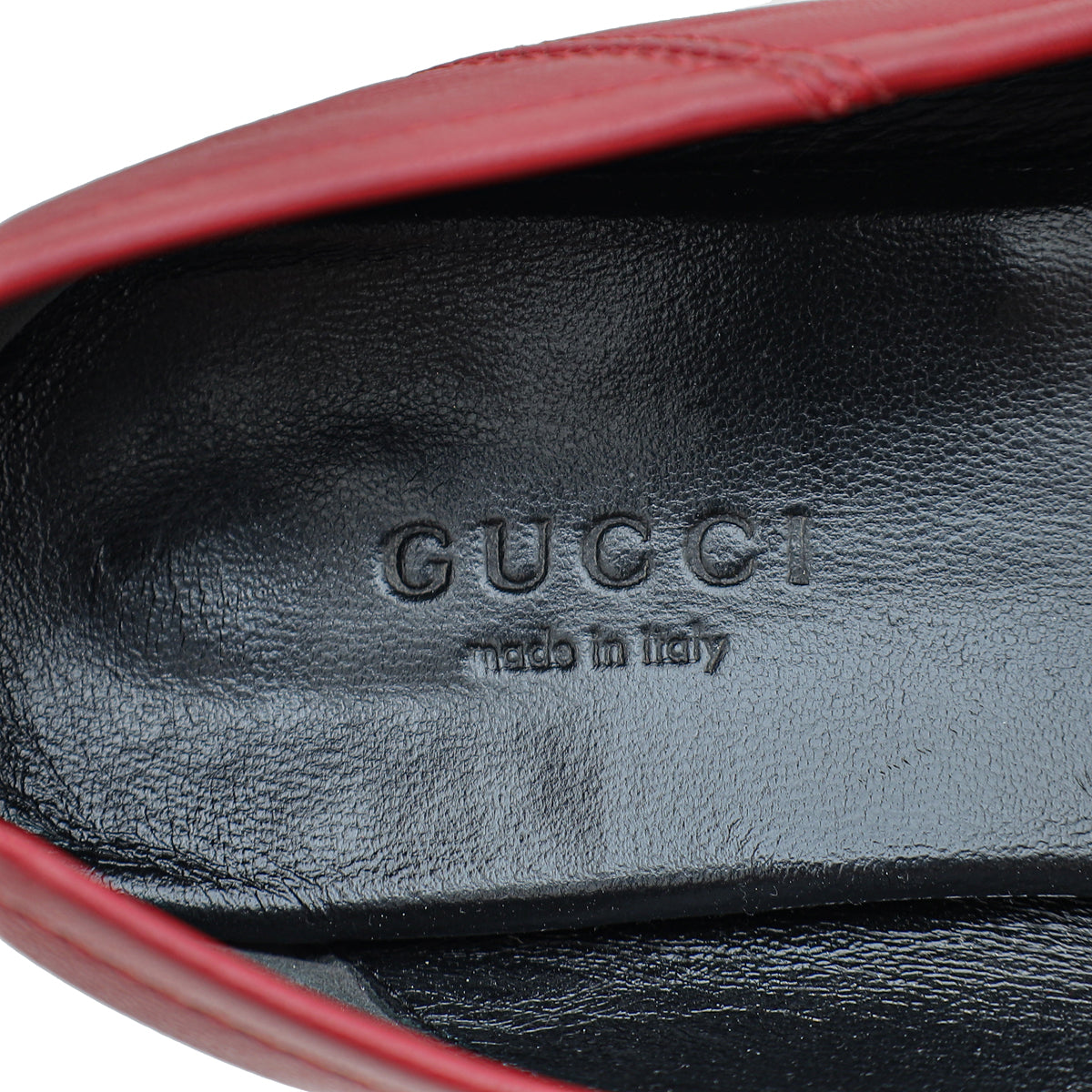 Gucci Red Horsebit Loafer 37.5
