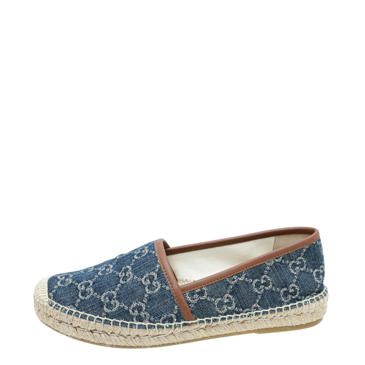 Gucci Navy Blue GG Denim Espadrille 37