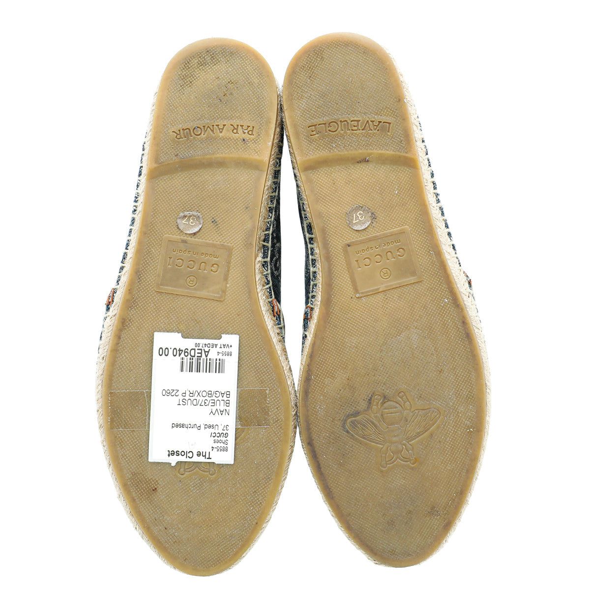 Gucci Navy Blue GG Denim Espadrille 37