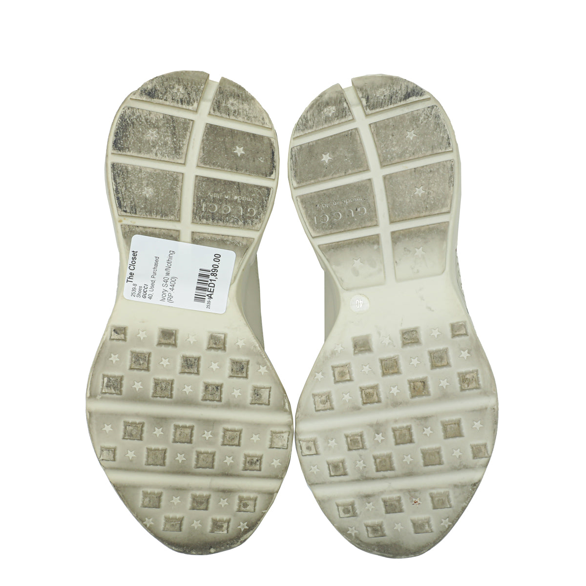 Gucci Ivory Men's Rhyton Gucci Logo Sneaker 40