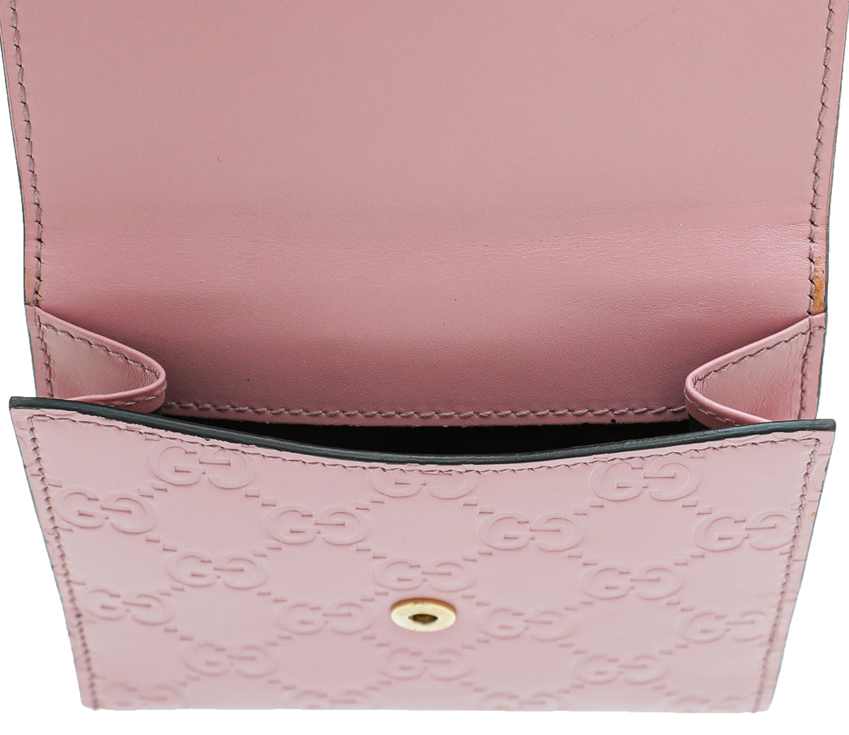 Gucci Pink Guccissima Interlocking G French Wallet