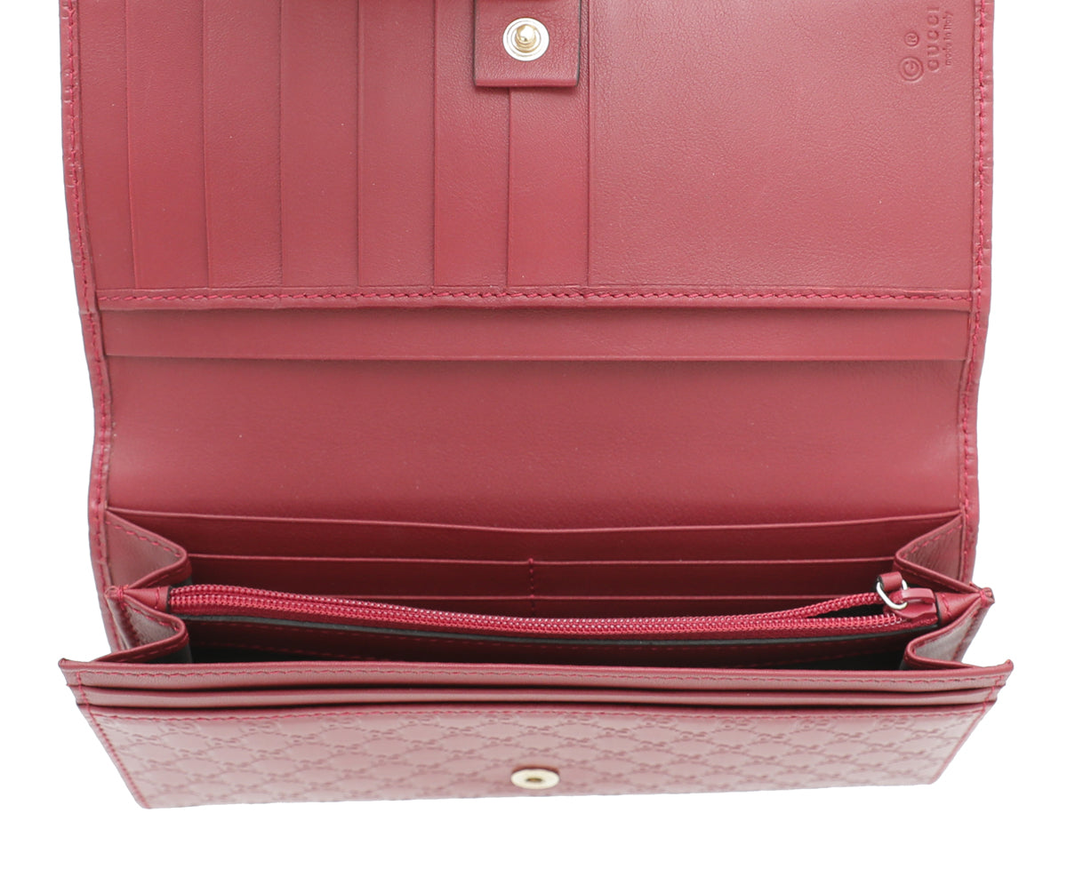 Gucci Red GG Microguccissima Continental Wallet
