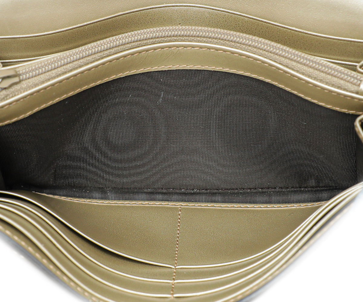 Gucci Champagne GG Guccissima Bow Continental Wallet