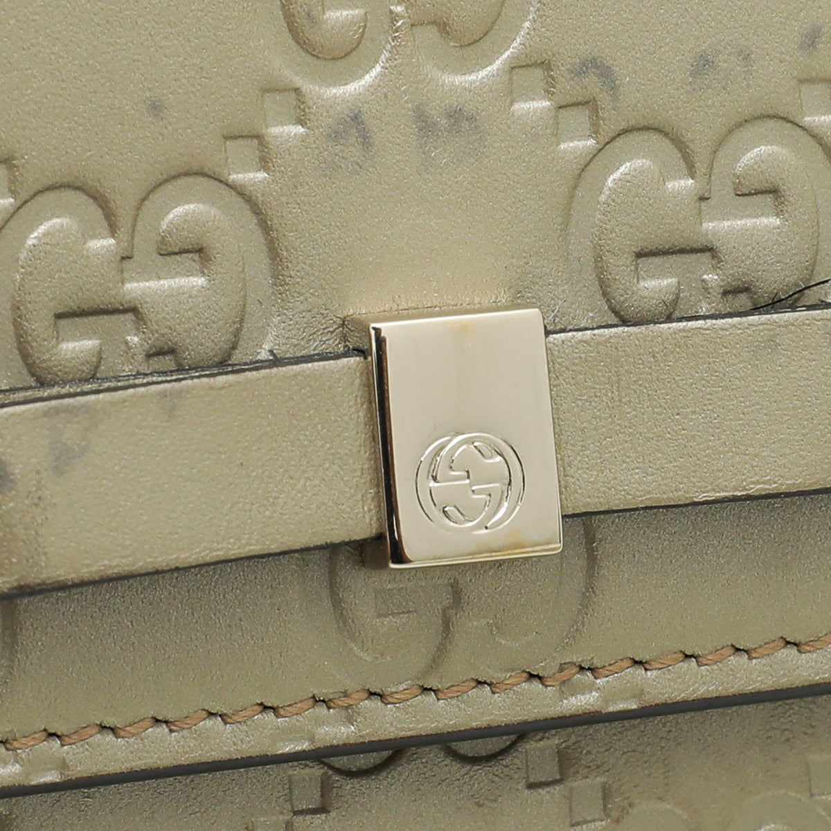 Gucci Champagne GG Guccissima Bow Continental Wallet