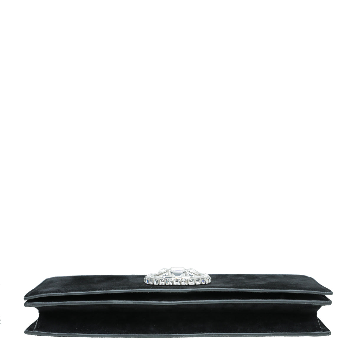 Gucci Black Suede Broadway Crystal Clutch