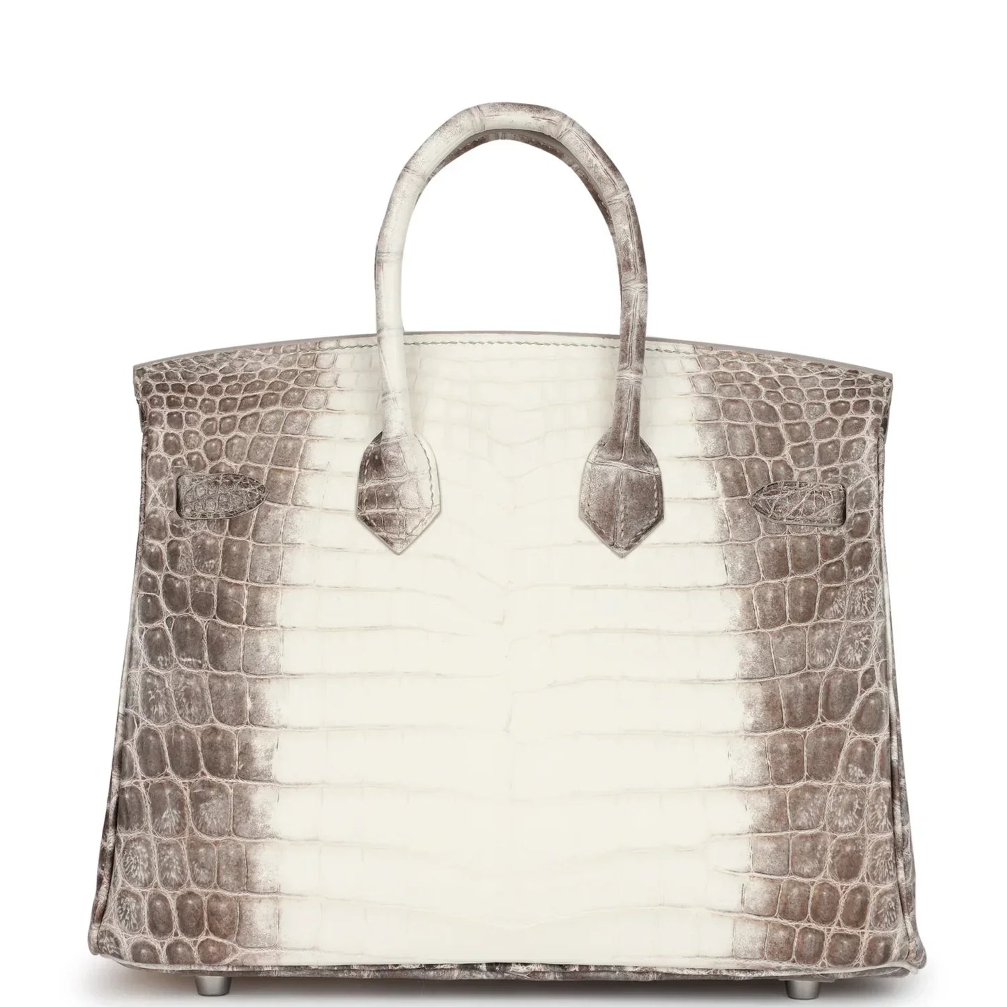 Hermes Birkin 25 Leather Gold Hardware Handbag Bag for Women (White/Grey)