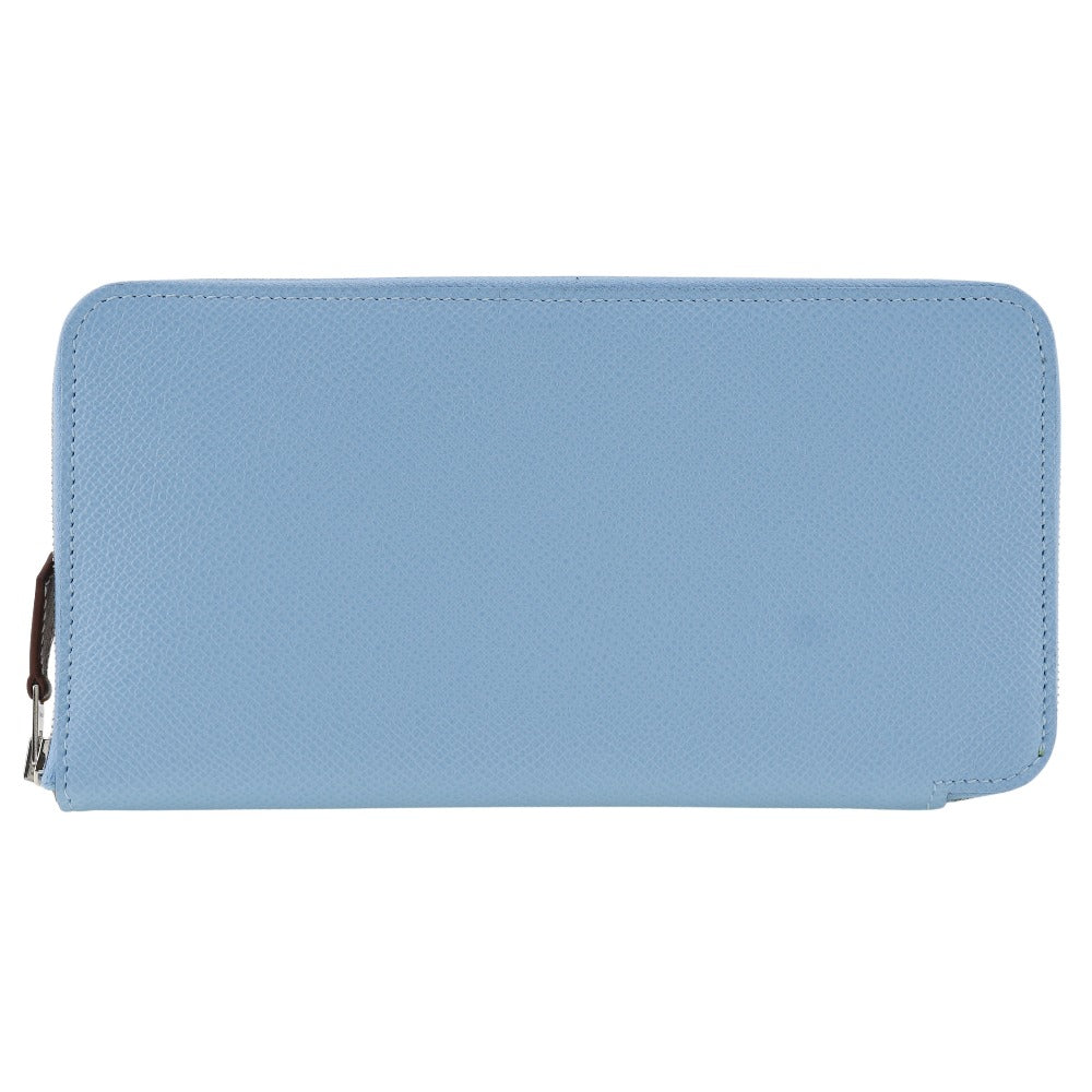 HERMES Long Wallet Purse Epsom light blue Azap long silk in Women Used