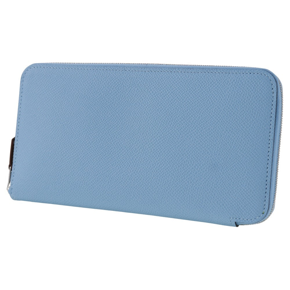 HERMES Long Wallet Purse Epsom light blue Azap long silk in Women Used