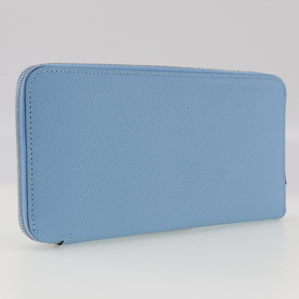 HERMES Long Wallet Purse Epsom light blue Azap long silk in Women Used