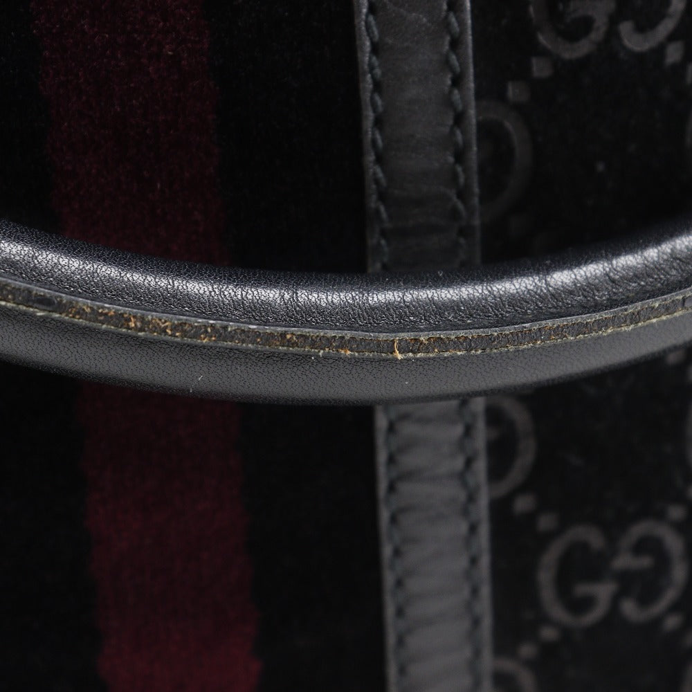GUCCI Tote Bag 162160 Suede black GG Shelly line unisex(Unisex) Used