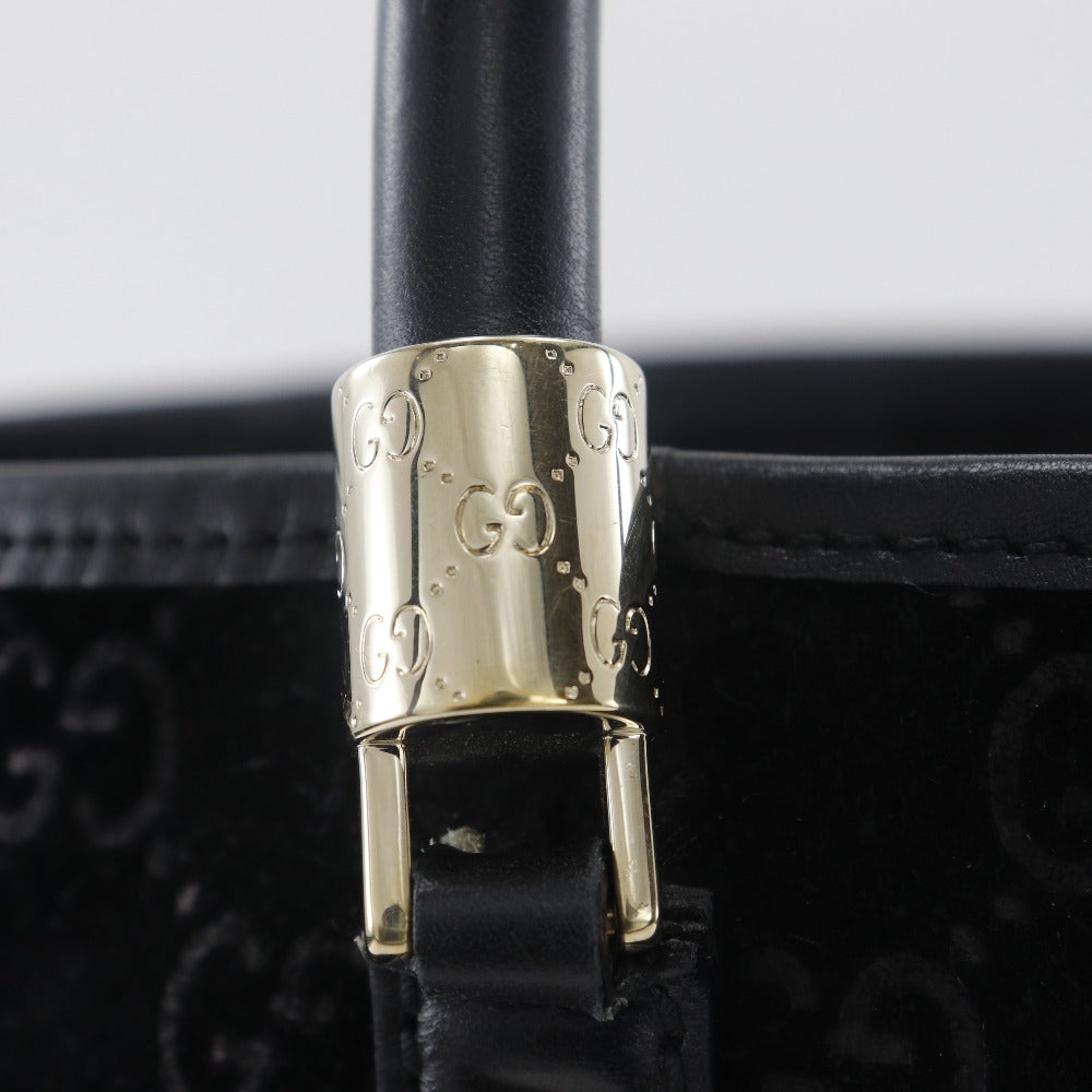 GUCCI Tote Bag 162160 Suede black GG Shelly line unisex(Unisex) Used