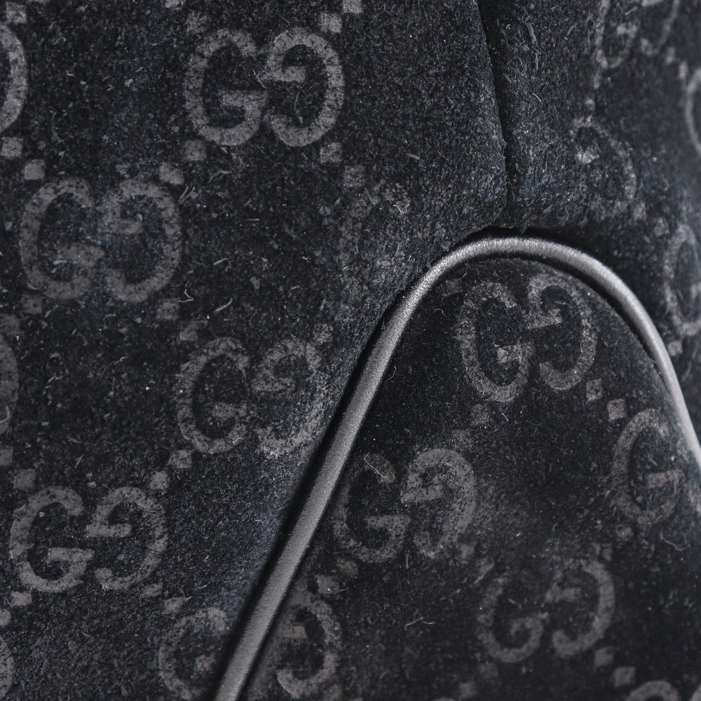 GUCCI Tote Bag 162160 Suede black GG Shelly line unisex(Unisex) Used