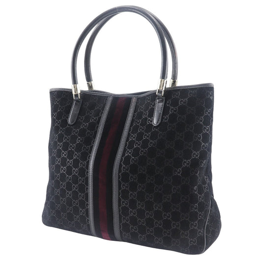 GUCCI Tote Bag 162160 Suede black GG Shelly line unisex(Unisex) Used