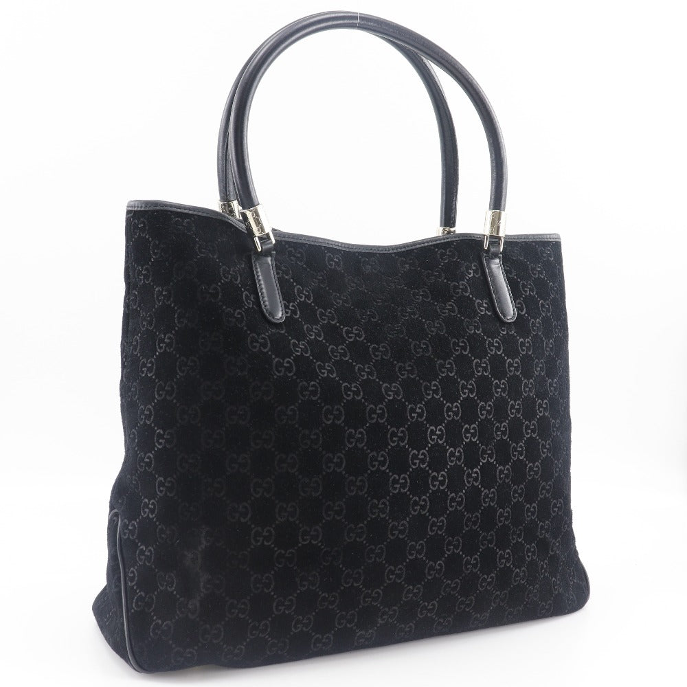 GUCCI Tote Bag 162160 Suede black GG Shelly line unisex(Unisex) Used