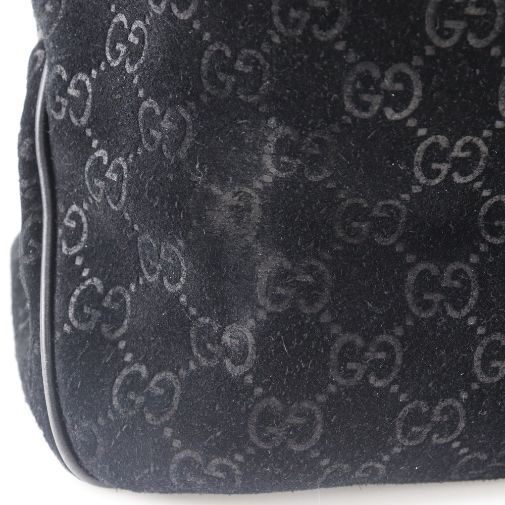 GUCCI Tote Bag 162160 Suede black GG Shelly line unisex(Unisex) Used