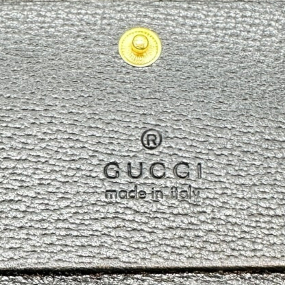 GUCCI Long Wallet Purse GG canvas black Women(Unisex) Used
