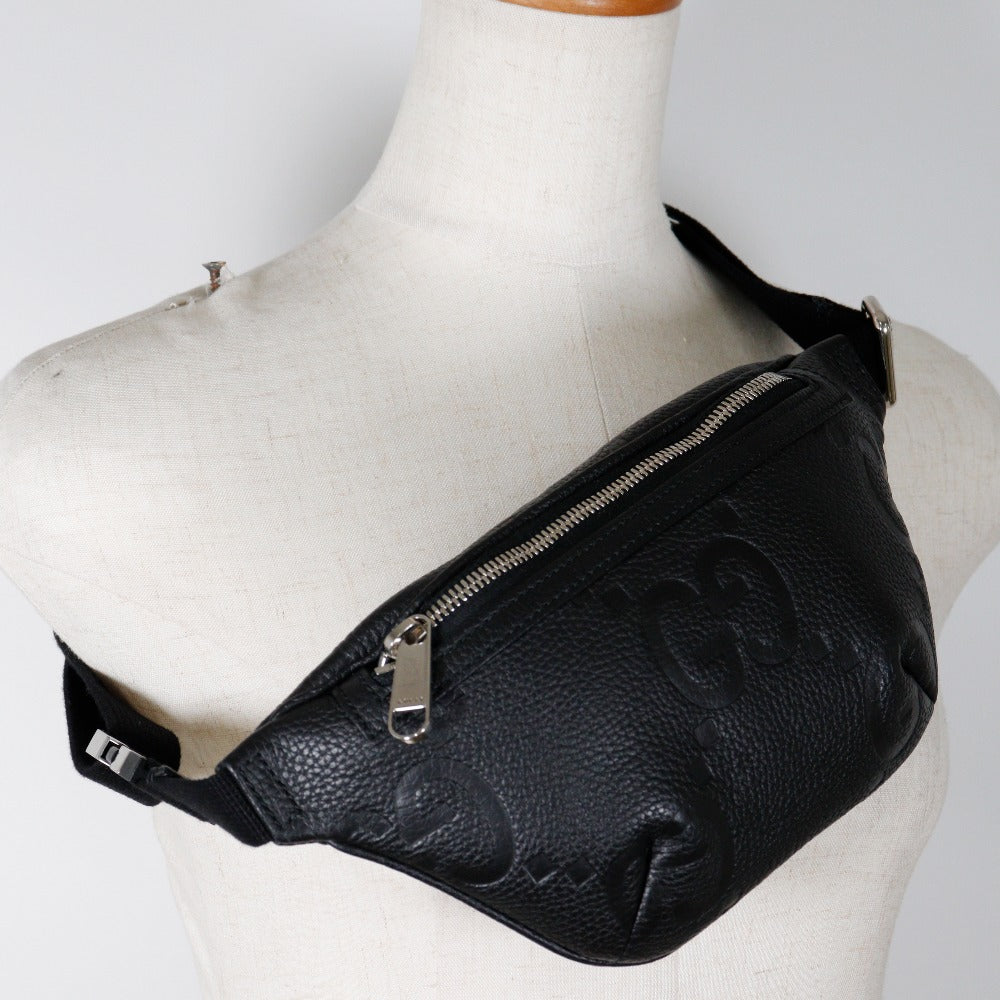GUCCI Sling bag 658582 leather black Jumbo GG unisex(Unisex) Used