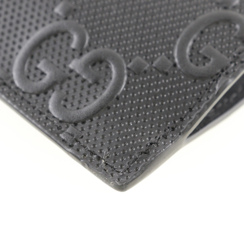 GUCCI Clutch bag 625569 leather black GG emboss mens Used