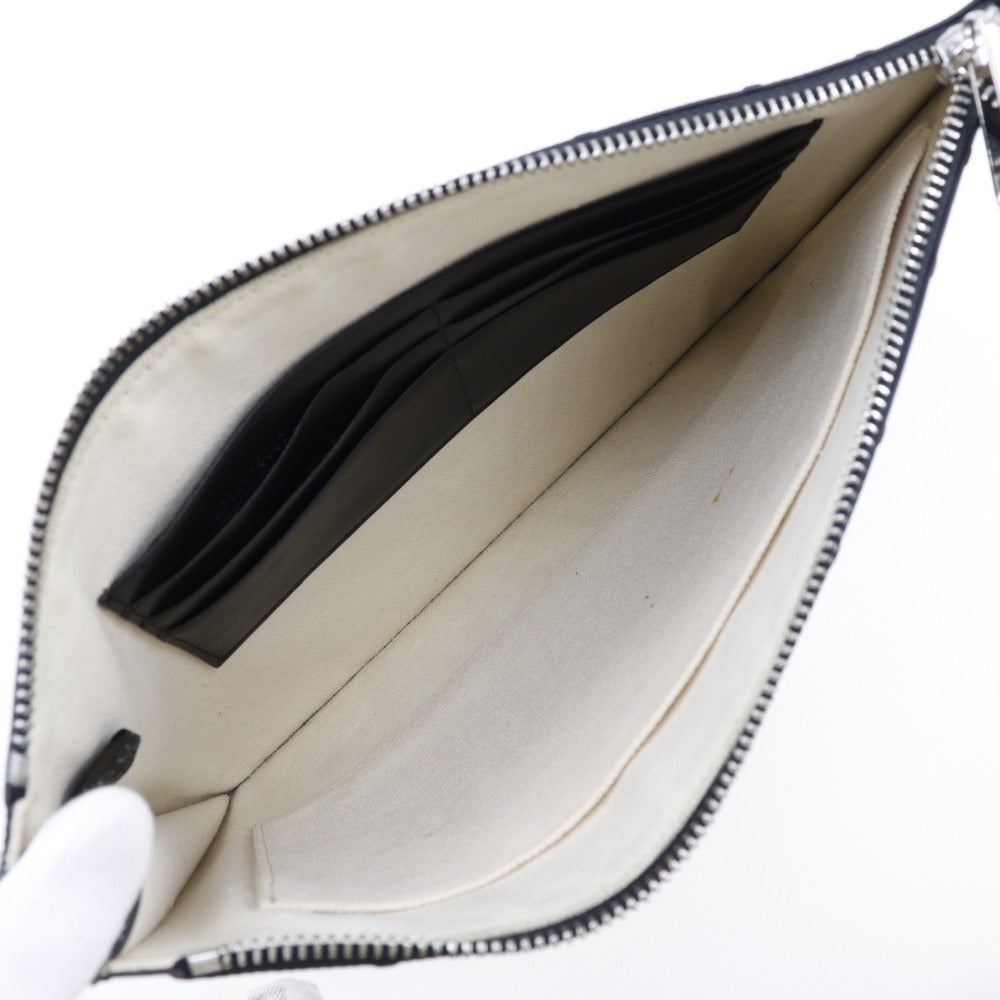 GUCCI Clutch bag 625569 leather black GG emboss mens Used