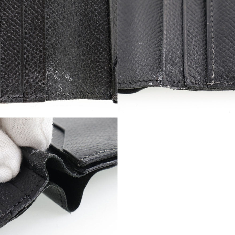HERMES Bill Compartment leather black MC2 Fleming mens Used