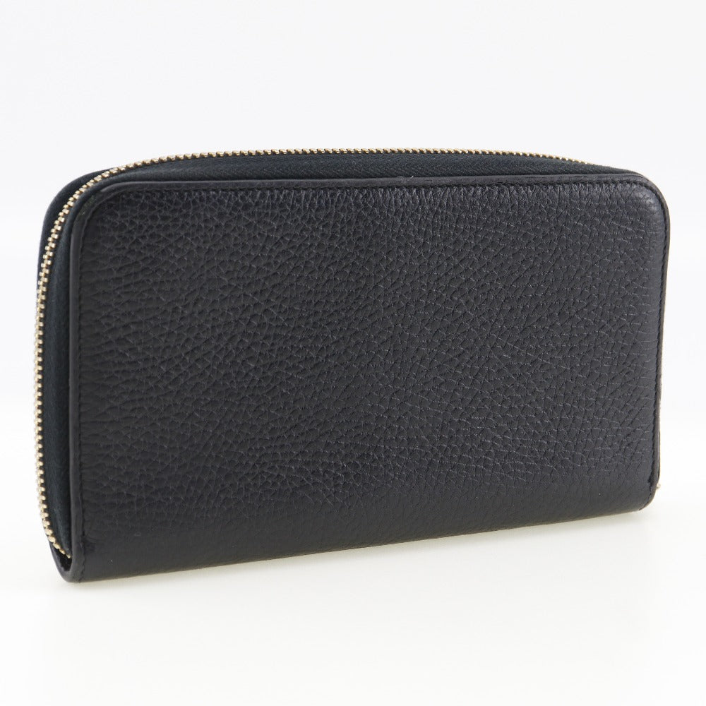GUCCI Long Wallet Purse 509644 leather black Interlocking unisex(Unisex) Used