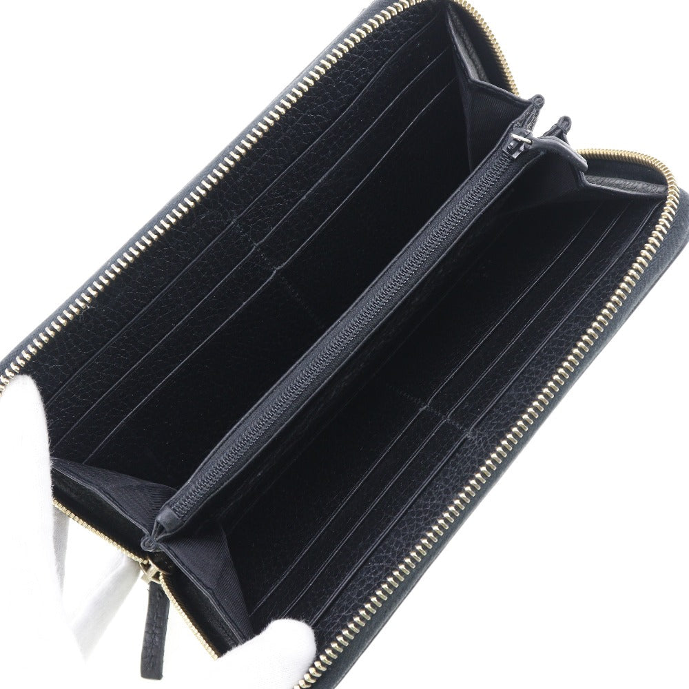 GUCCI Long Wallet Purse 509644 leather black Interlocking unisex(Unisex) Used