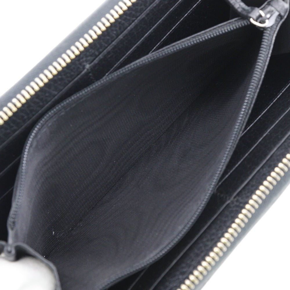 GUCCI Long Wallet Purse 509644 leather black Interlocking unisex(Unisex) Used