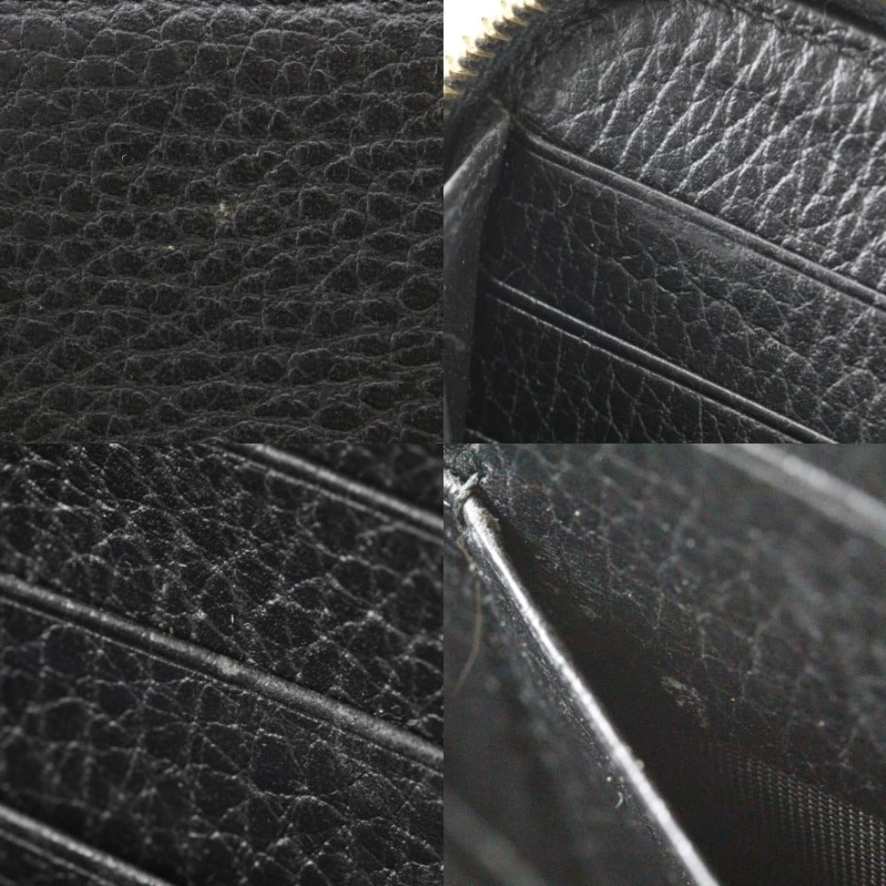 GUCCI Long Wallet Purse 509644 leather black Interlocking unisex(Unisex) Used