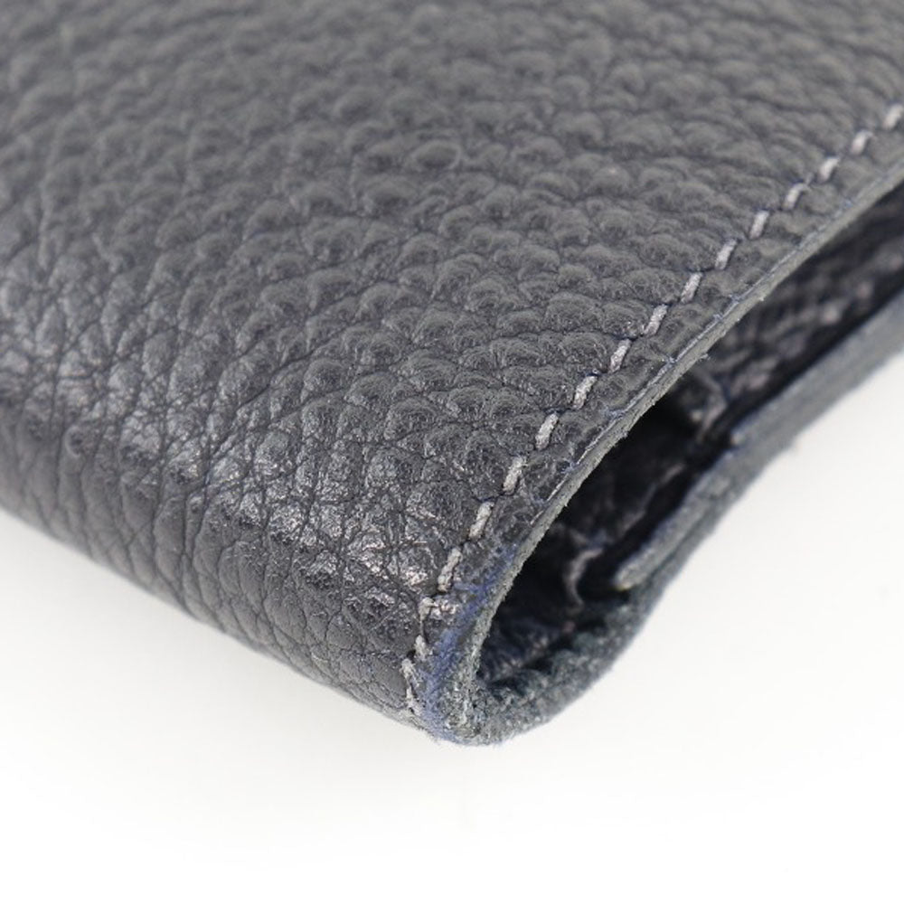 HERMES Long Wallet Purse Togo Navy blue Dogon GM unisex(Unisex) Used