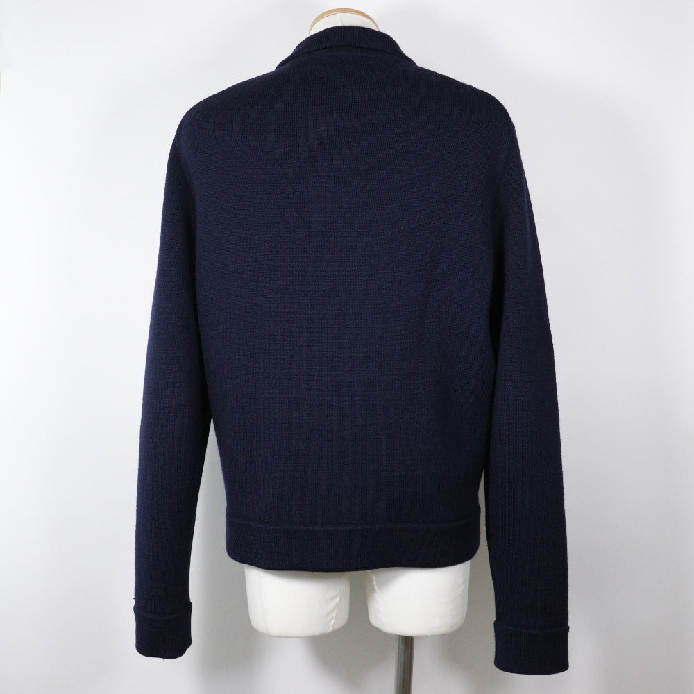 GUCCI sweater cotton Navy Zip up mens XL Used