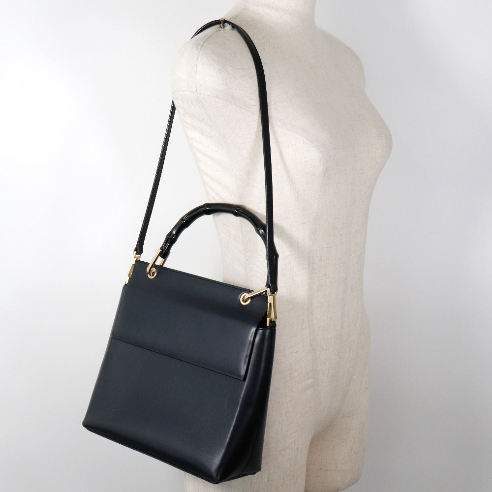 GUCCI Shoulder Bag 001.1887 Calfskin, Bamboo black Women Used