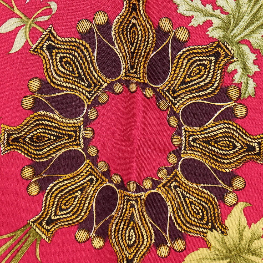 HERMES scarf silk Red ARABESQUES arabesque Carre90