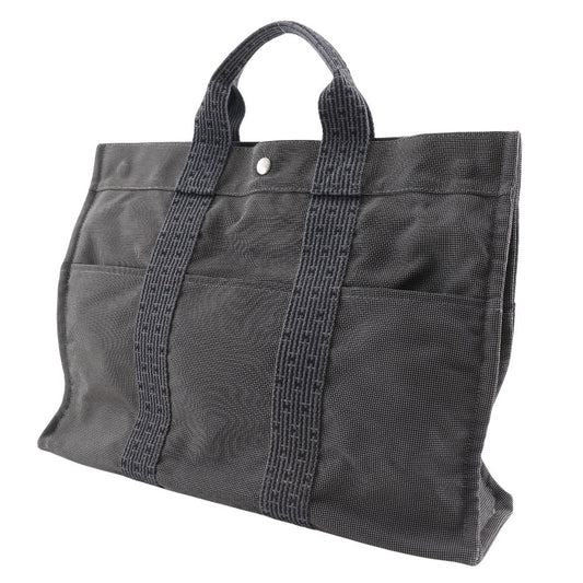 HERMES Tote Bag Nylon canvas gray Her LineMM mens(Unisex) Used