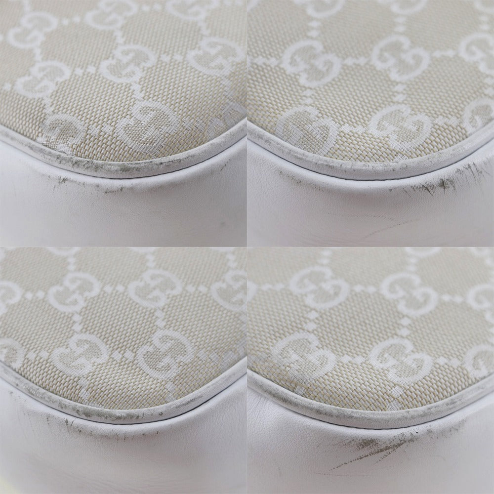 GUCCI Shoulder Bag 001.3865 GG canvas White Bamboo one belt Women Used