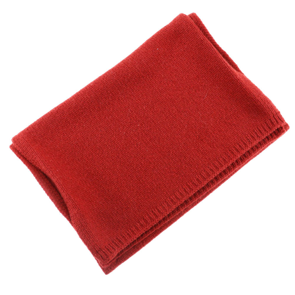 HERMES Scarf cashmere Red Women(Unisex) Used