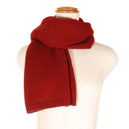 HERMES Scarf cashmere Red Women(Unisex) Used