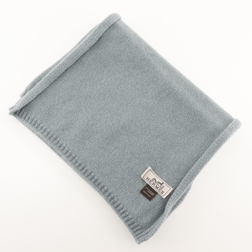 HERMES Scarf cashmere light blue Women(Unisex) Used
