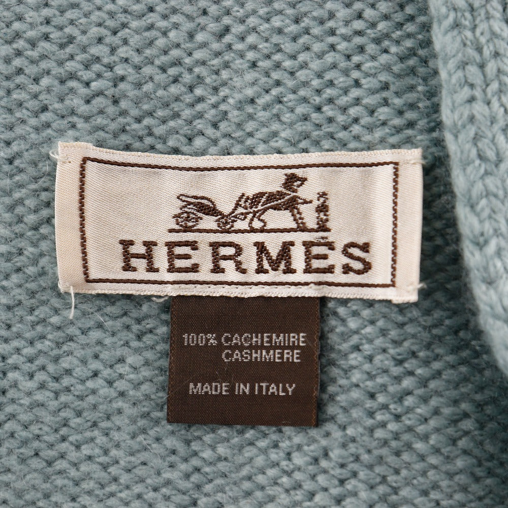 HERMES Scarf cashmere light blue Women(Unisex) Used