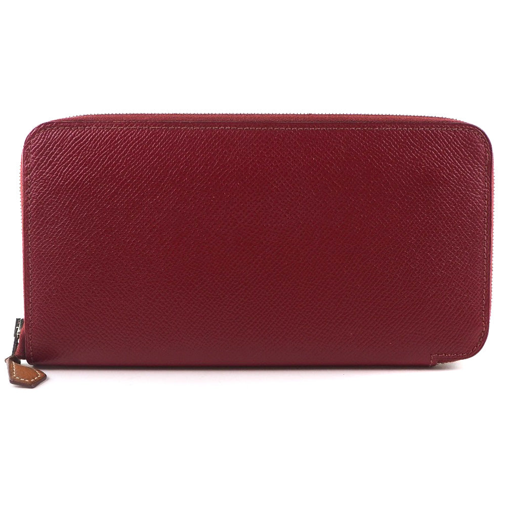 HERMES Long Wallet Purse Epsom, Silk Red Azap silk in Women Used