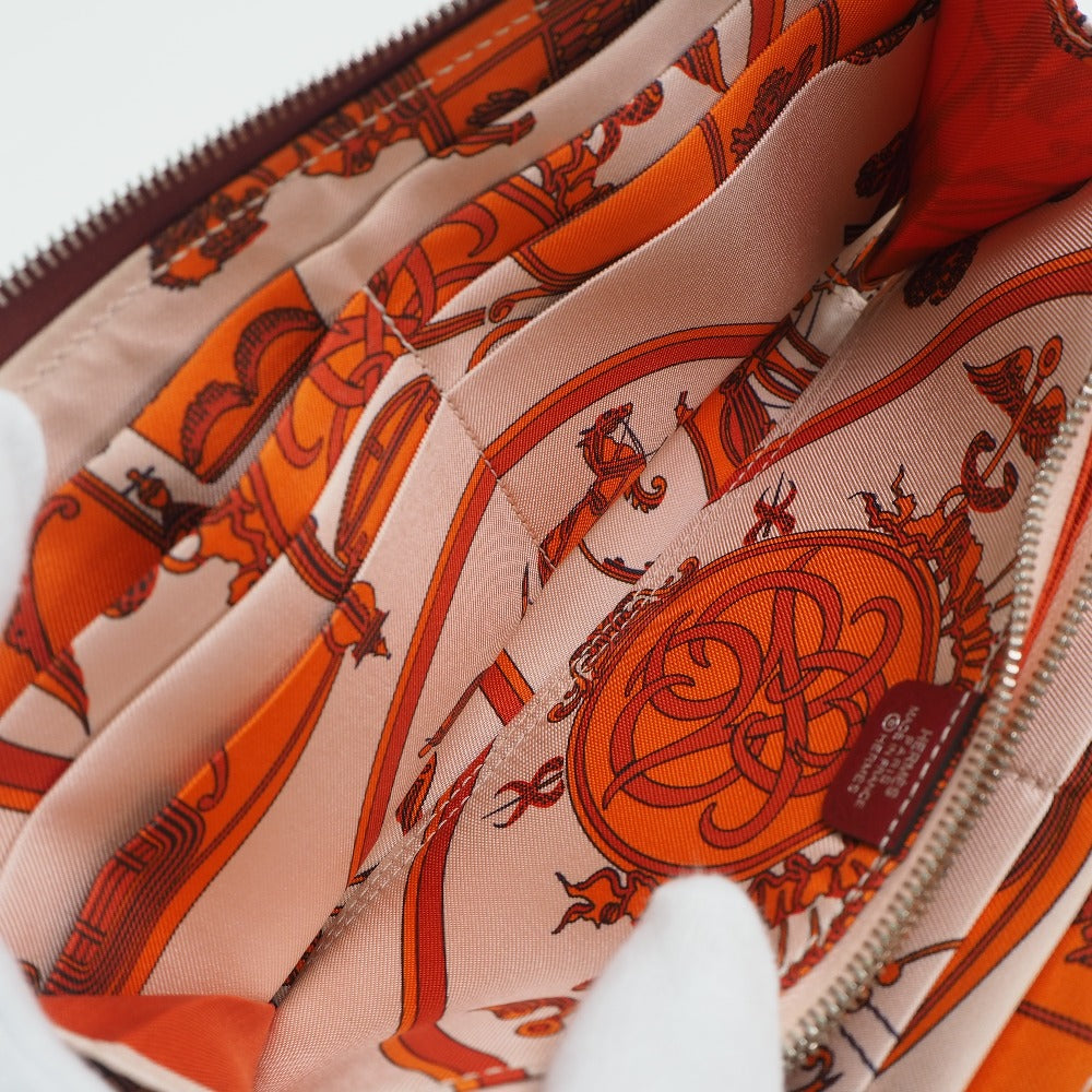 HERMES Long Wallet Purse Epsom, Silk Red Azap silk in Women Used