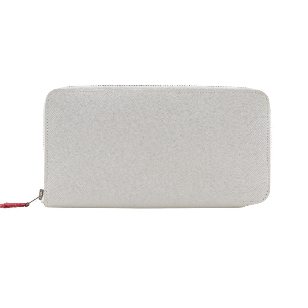 HERMES Long Wallet Purse Epsom White Azap Long Silk Inn Women Used