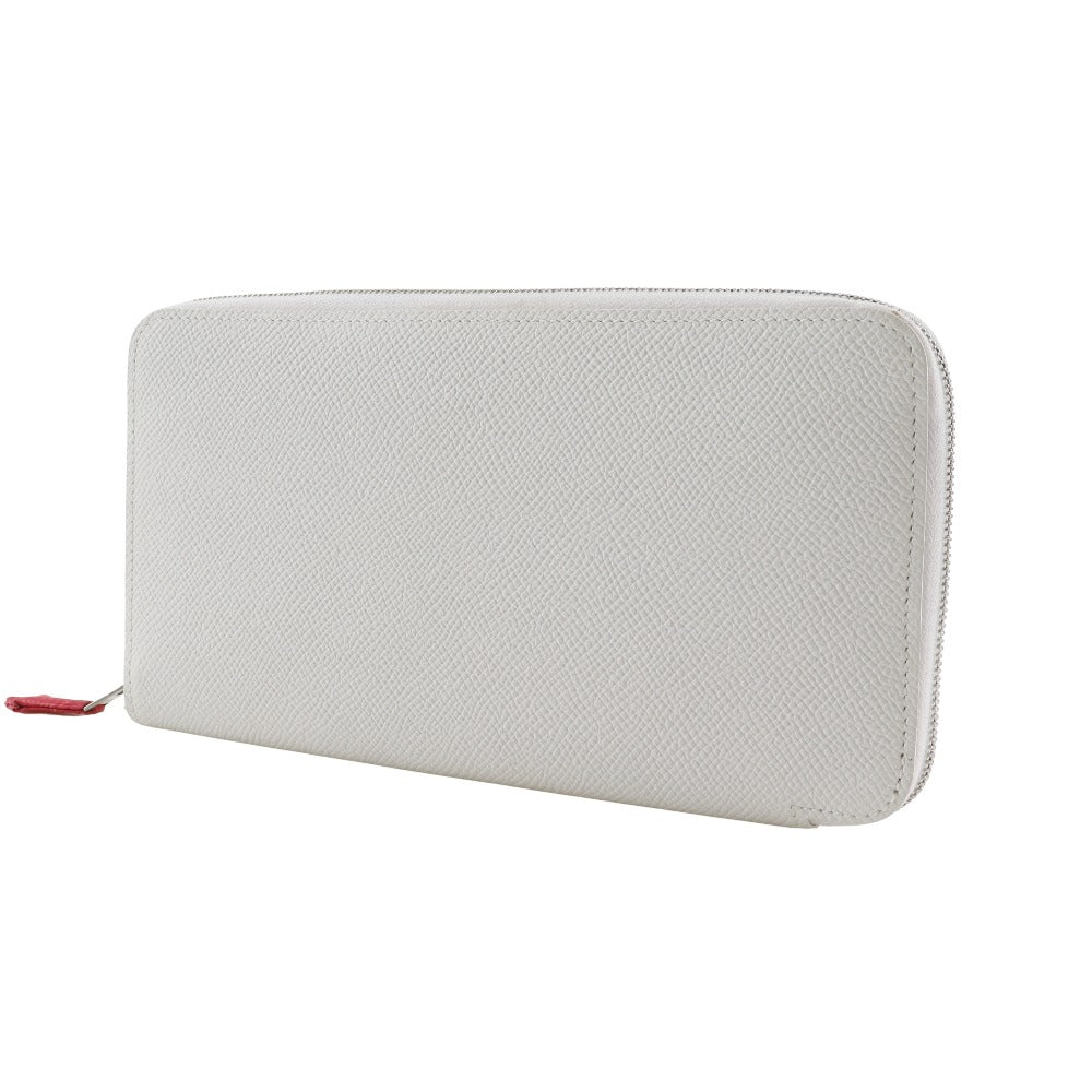 HERMES Long Wallet Purse Epsom White Azap Long Silk Inn Women Used