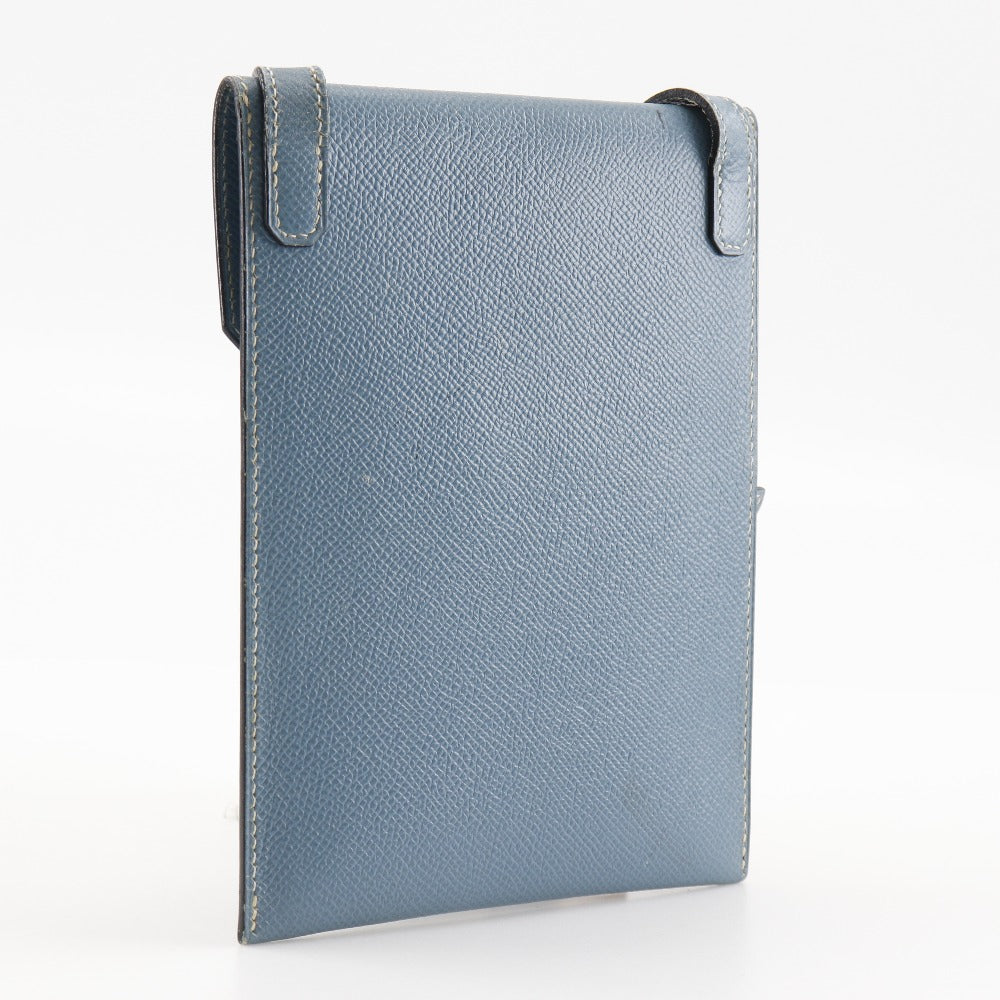 HERMES Shoulder Bag Courchevel light blue Amery