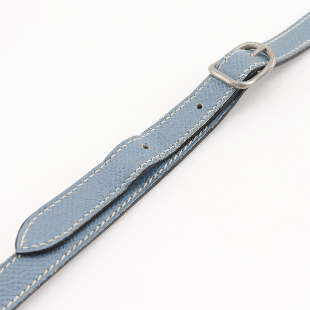 HERMES Shoulder Bag Courchevel light blue Amery