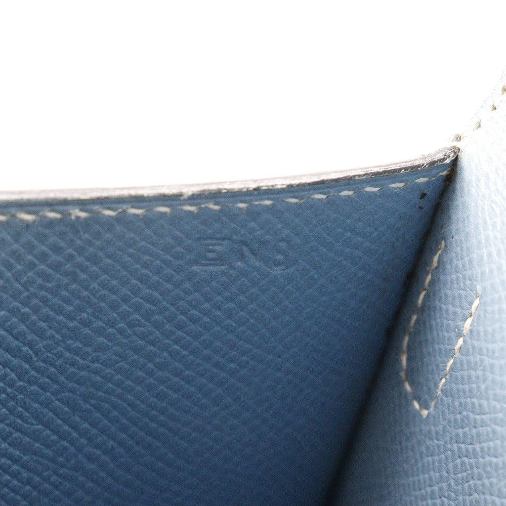 HERMES Shoulder Bag Courchevel light blue Amery