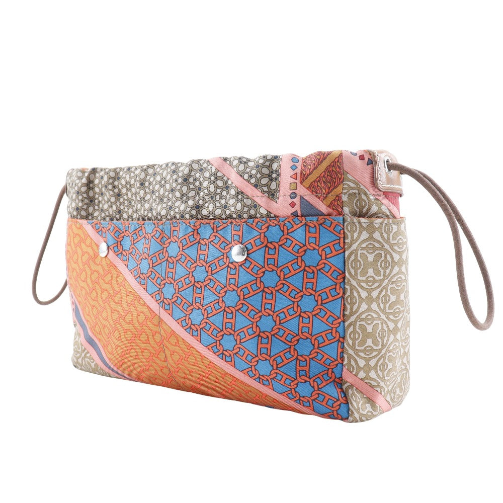 HERMES Pouch Silk, Vaubarenia Brown / orange CARRE EN CRAVATES Foolby 20