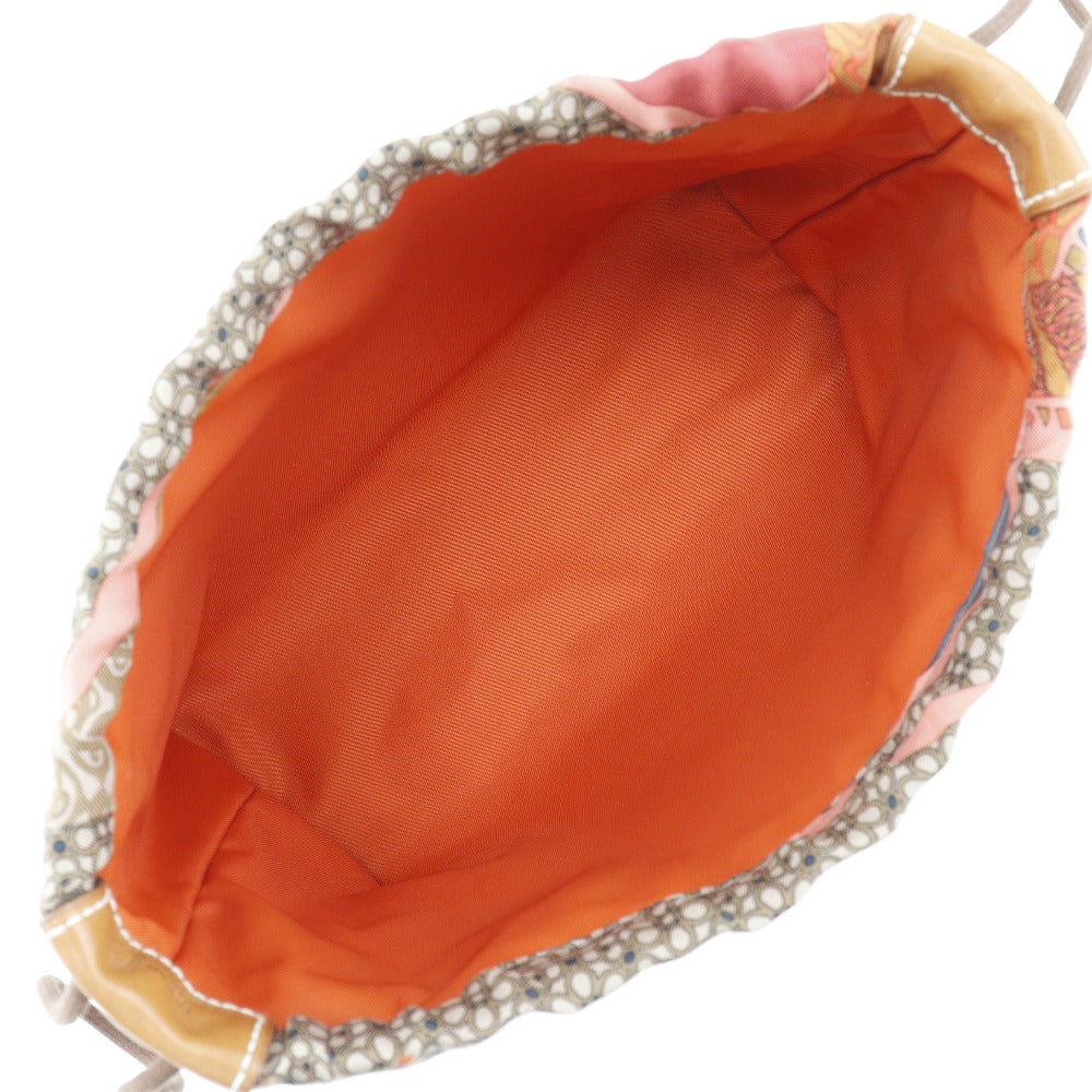 HERMES Pouch Silk, Vaubarenia Brown / orange CARRE EN CRAVATES Foolby 20