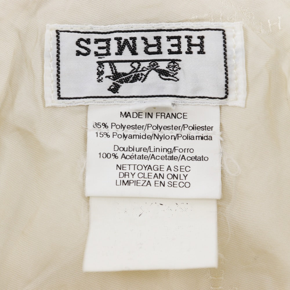 HERMES hat Polyester, Nylon off white H logo embroidery Bucket hat Women 57 Used