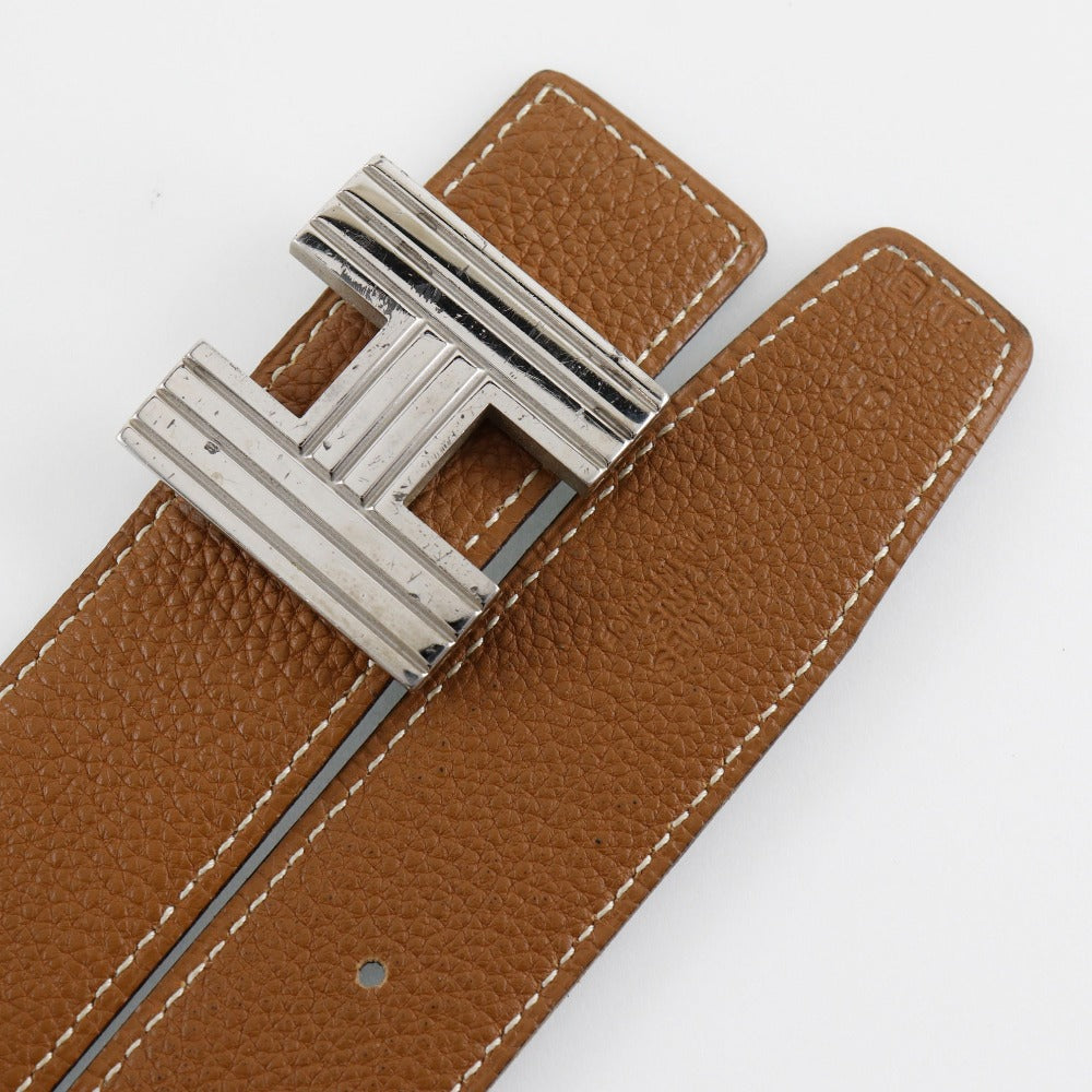 HERMES belt leather Brown / black Constance H belt 90